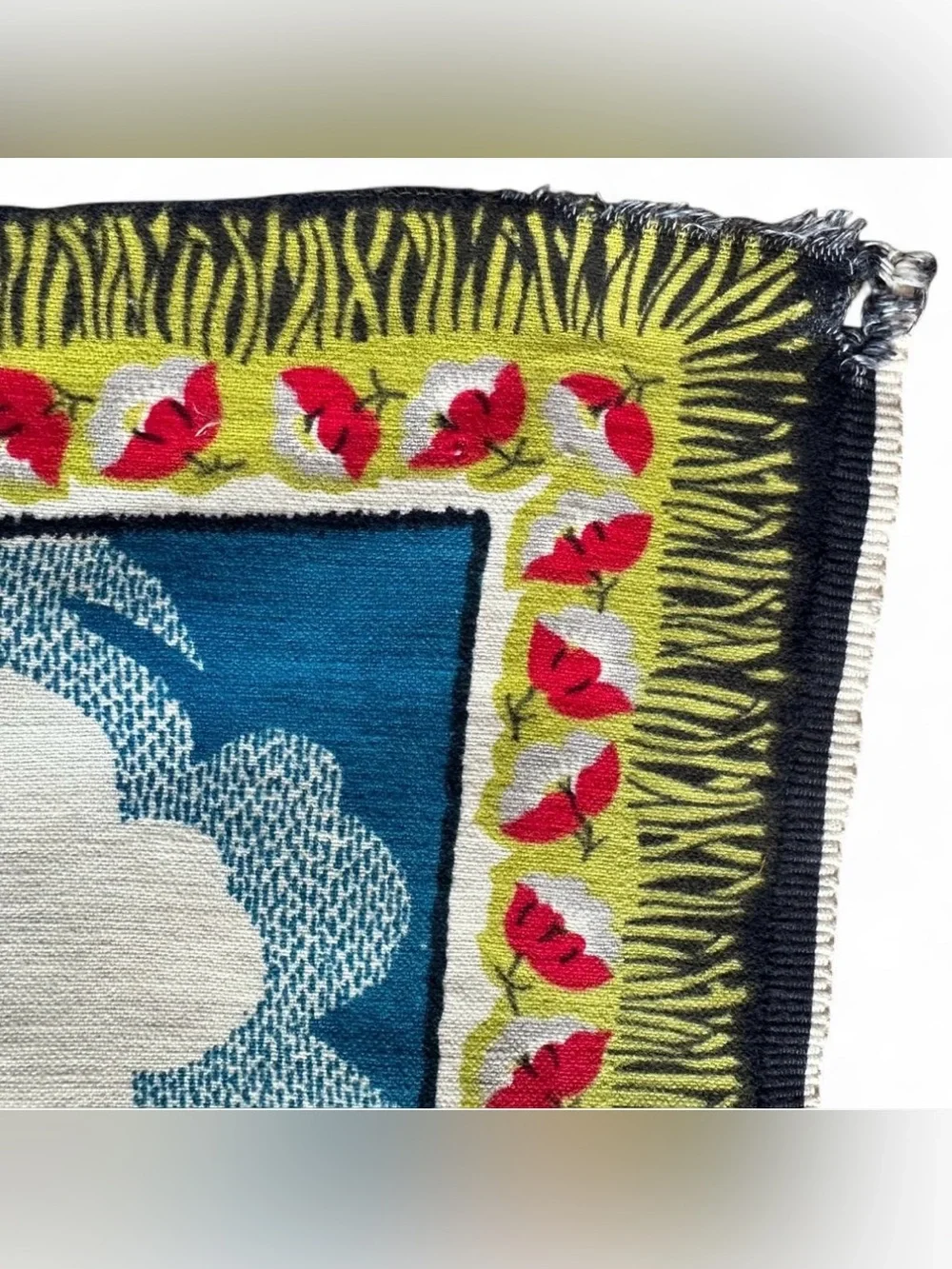 Vintage Southwestern Native American Horse Rider Woven Tapestry Wall Hanging